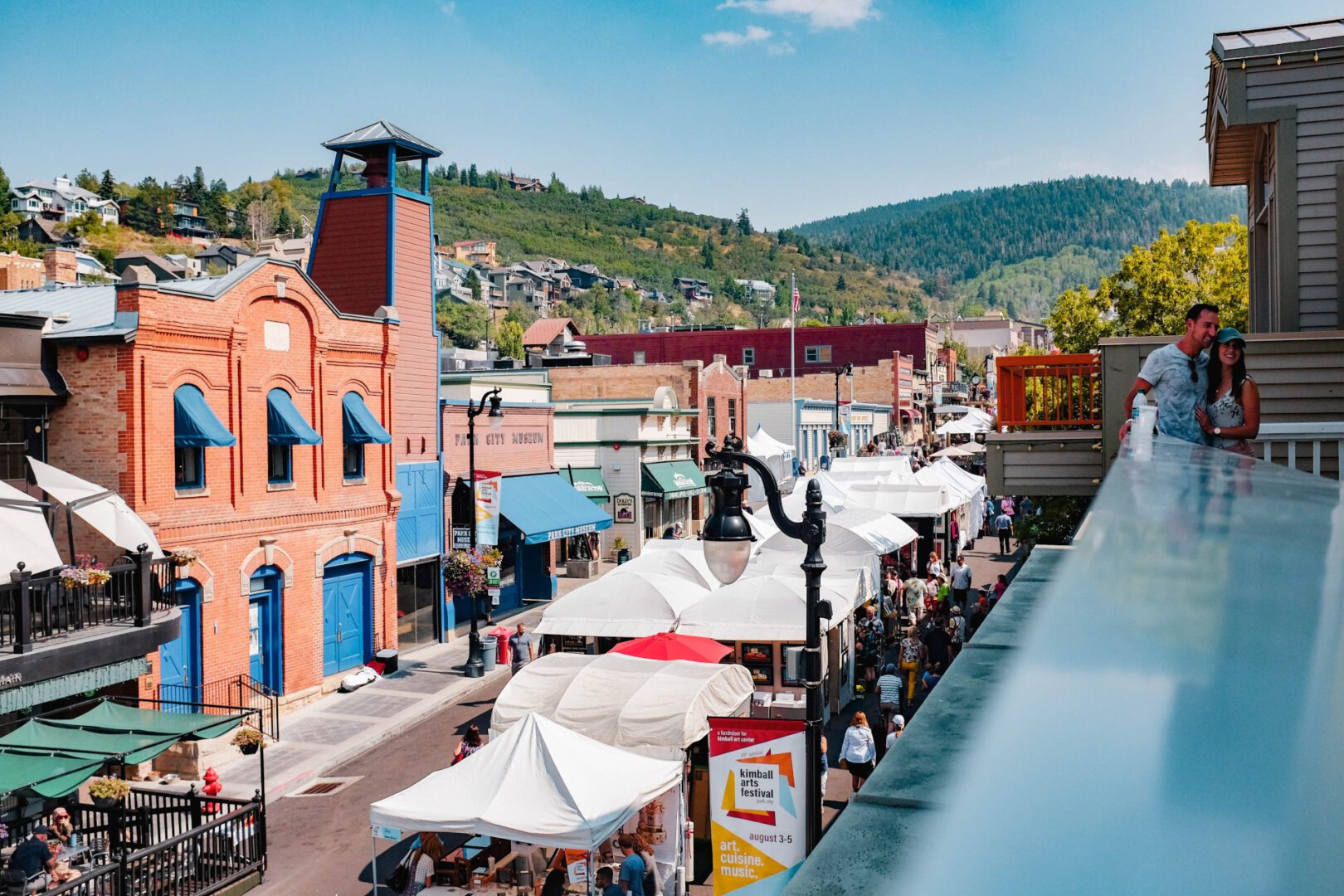Park City by day with an array of booths